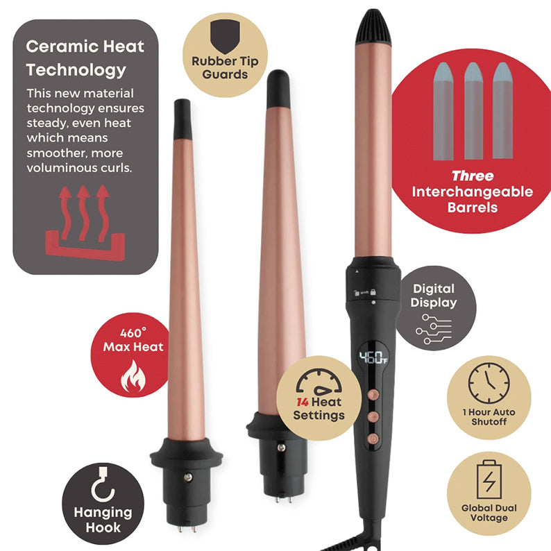 ANNIE 3in1 Curling Wand Set #05997