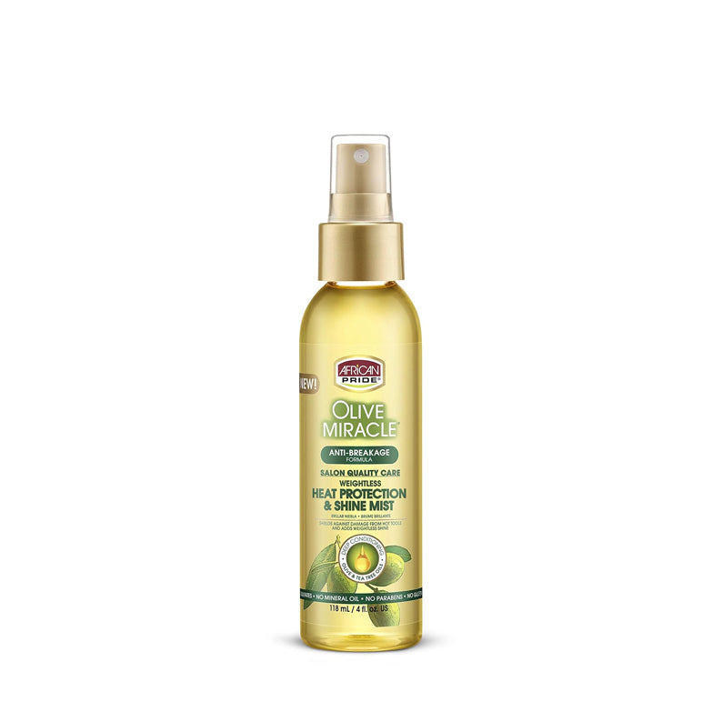 AFRICAN PRIDE Olive Miracle Weightless Heat Protection & Hair Shine Mist 4oz