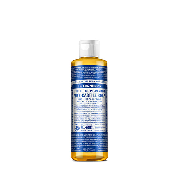 DR. BRONNER'S PURE-CASTILE LIQUID SOAP [PEPPERMINT] 8oz