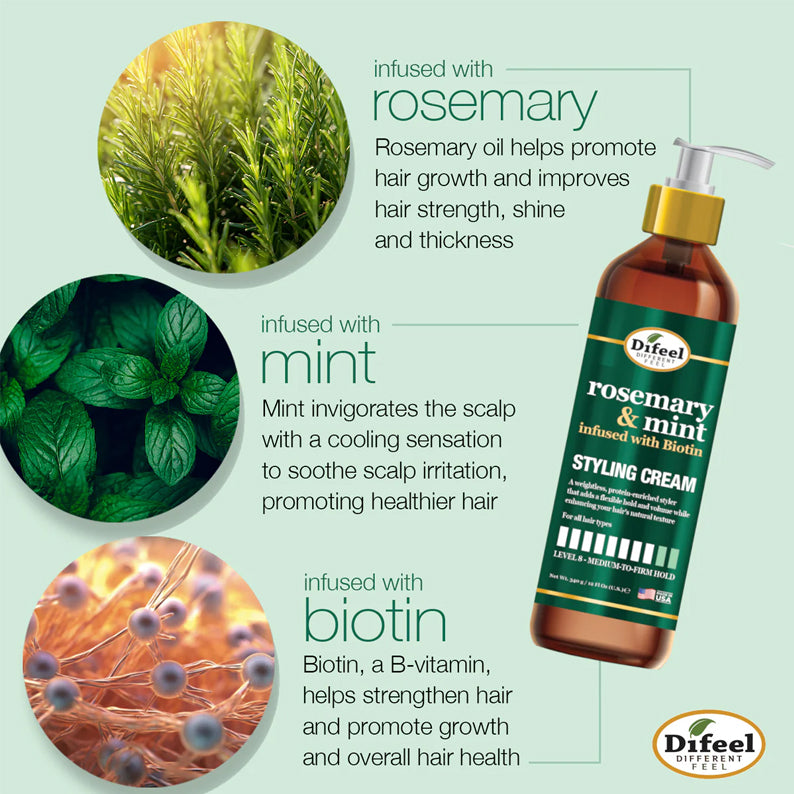 DIFEEL Rosemary and Mint Biotin Styling Cream 12oz