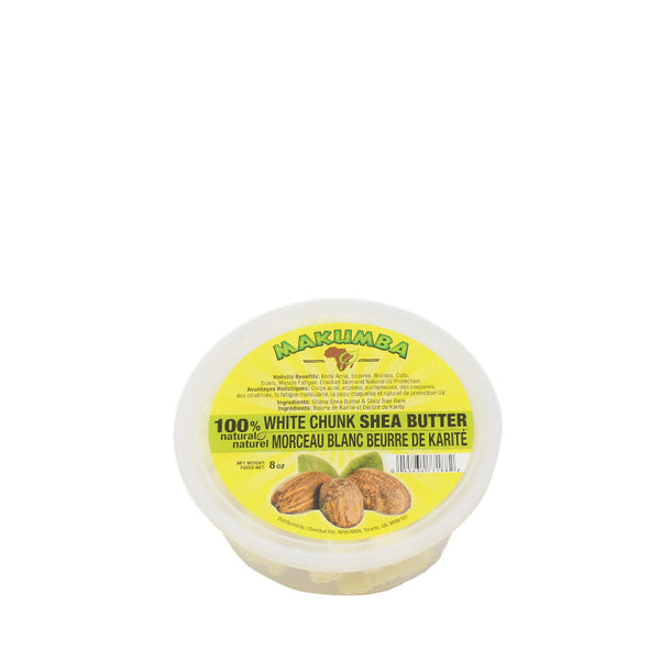 MAKUMBA 100% Natural Shea Butter [WHITE CHUNK] 8oz