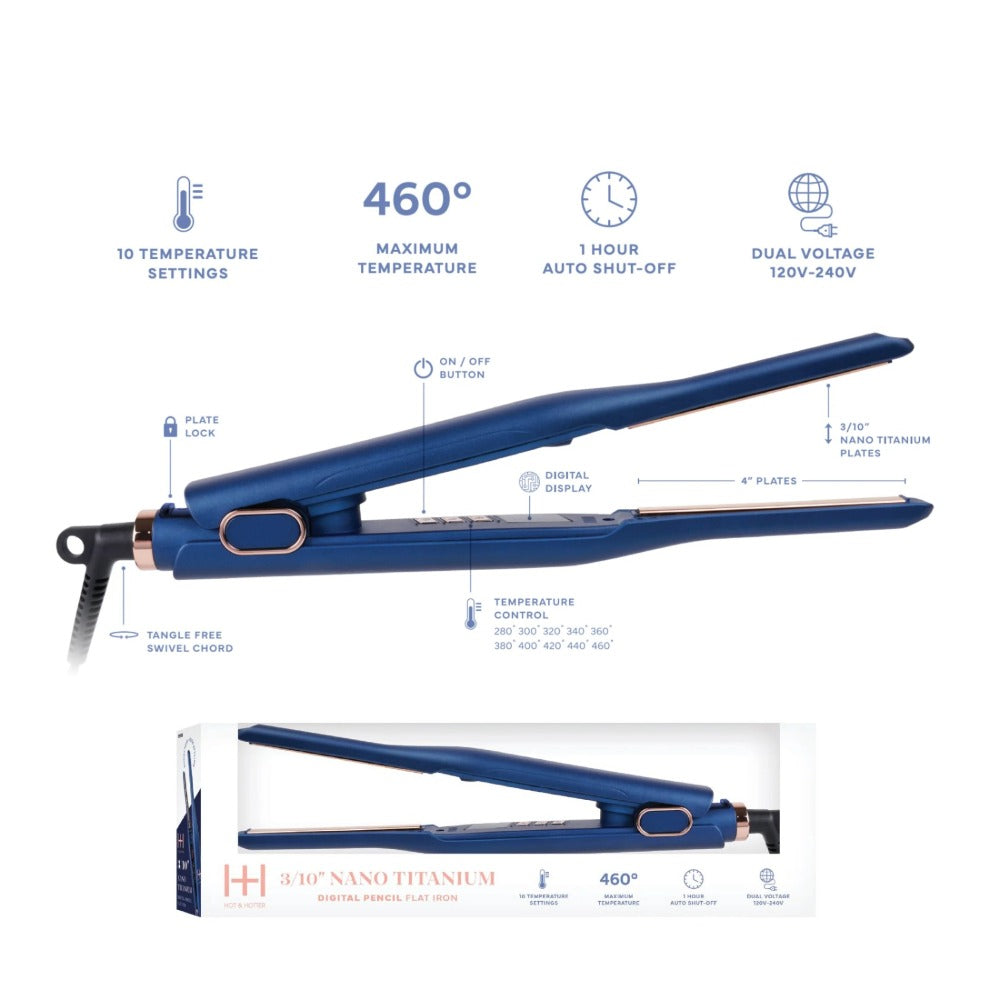 Fer à lisser numérique Nano Titanium 3/10" [Bleu] #5938