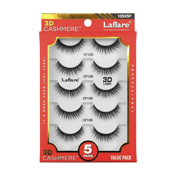 Laflare 3D Cashmere Eyelashes Value Pack #105X5P
