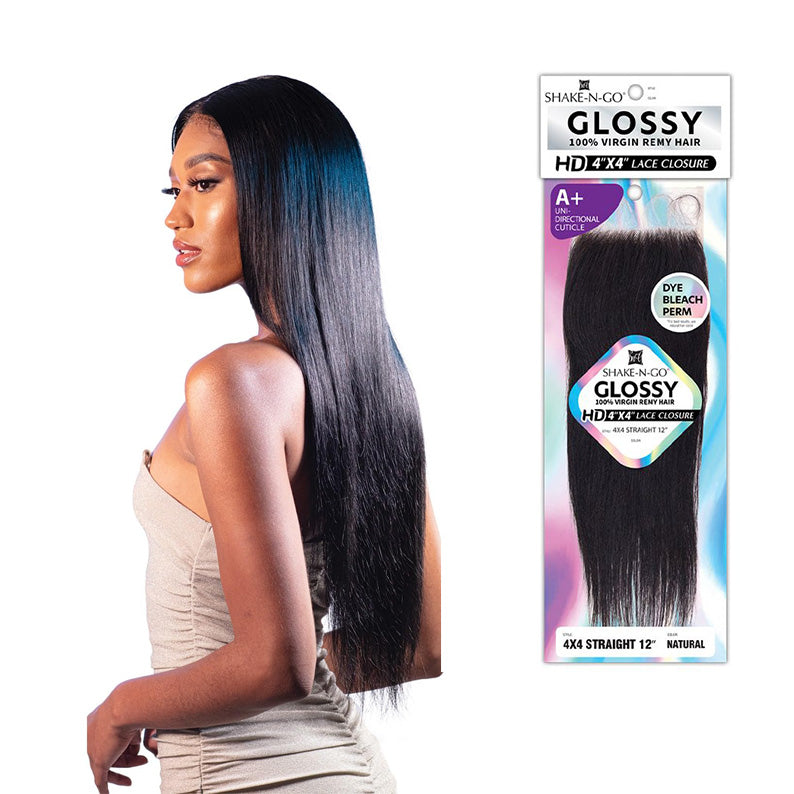 SHAKE N GO Glossy 4X4 Straight Lace Closure 12"