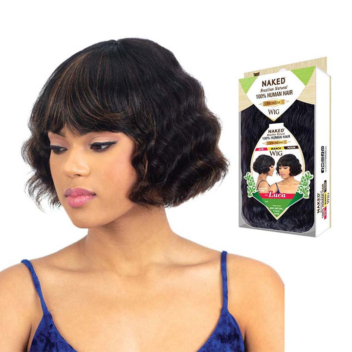 SHAKE N GO Naked Brazilian Natural 100% Human Hair Wig LUCA