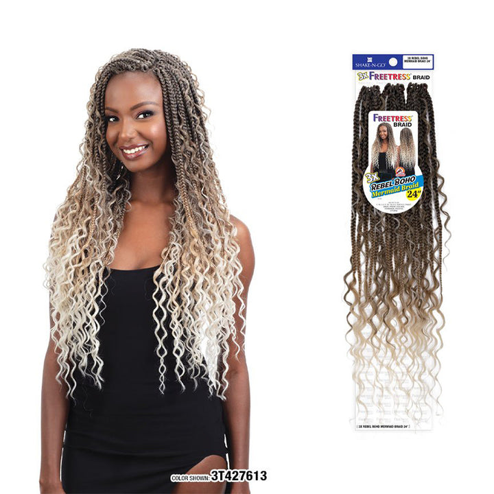 SHAKE N GO Freetress Braid 3X Rebel Boho Mermaid Braid 24"