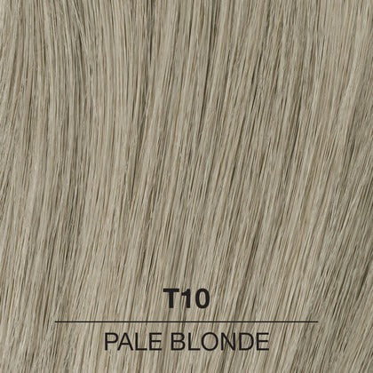 Wella permanent liquid hair toner in T10 Pale Blonde shade showing hair color texture