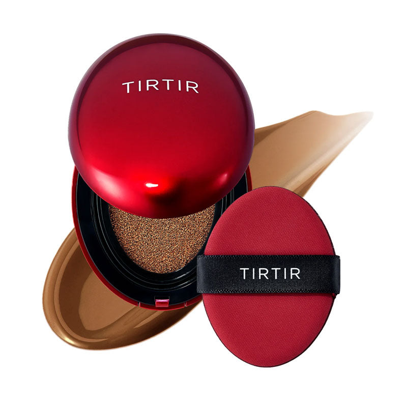TIRTIR Mask Fit Red Cushion foundation compact with applicator and foundation swatch