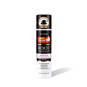 Black root touch up spray can for instant hair care concealer with quick root coverage