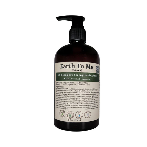 EARTH TO ME 3x Masque fortifiant pour cheveux au romarin 12 oz