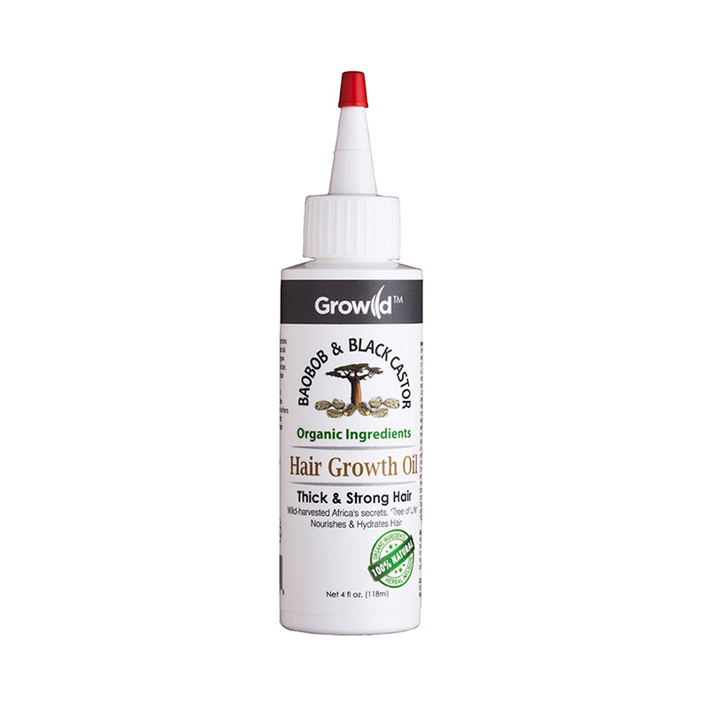 Huile de croissance capillaire Growild 4 oz [HUILE DE BAOBOB ET DE RICIN NOIR]