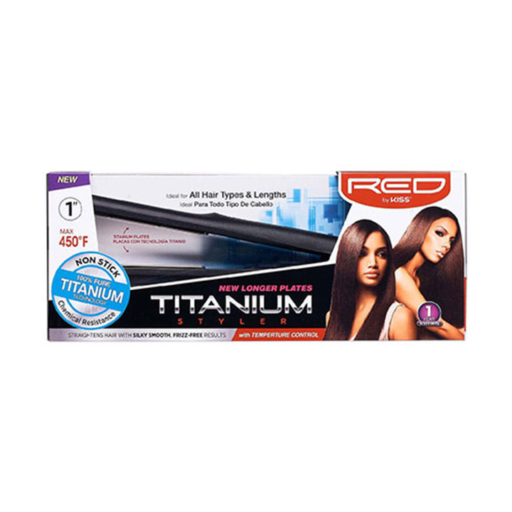 RED by KISS #FT10 Titanium Styler Flat Iron 1"