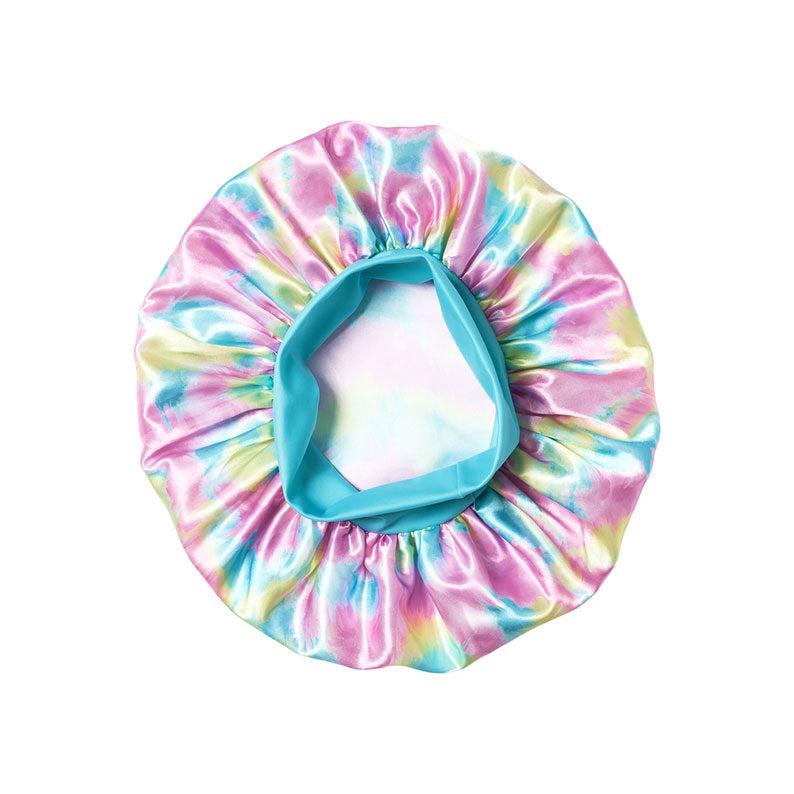 #Hq24 Silky Stylez Wide Edge Silky Bonnet [X Large] [Assorted Tie-Dye]