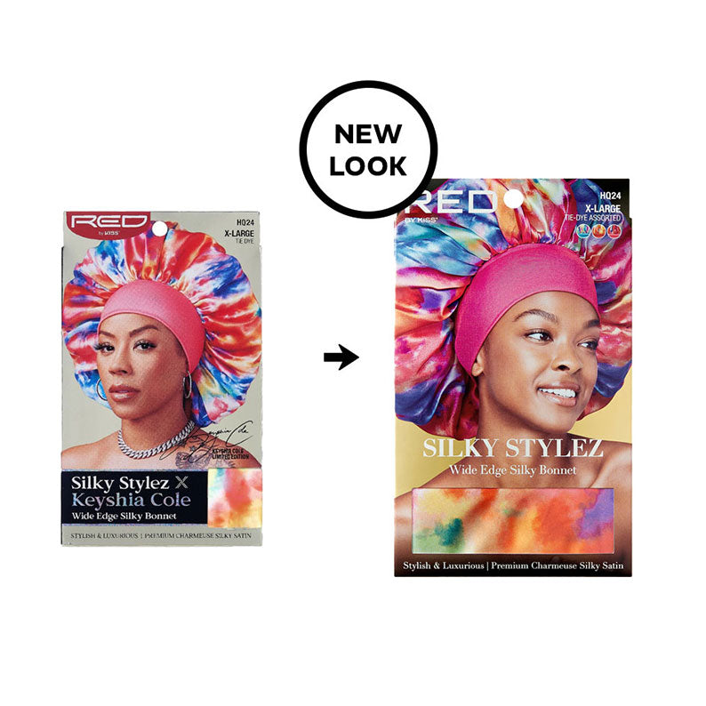 #Hq24 Silky Stylez Wide Edge Silky Bonnet [X Large] [Assorted Tie-Dye]