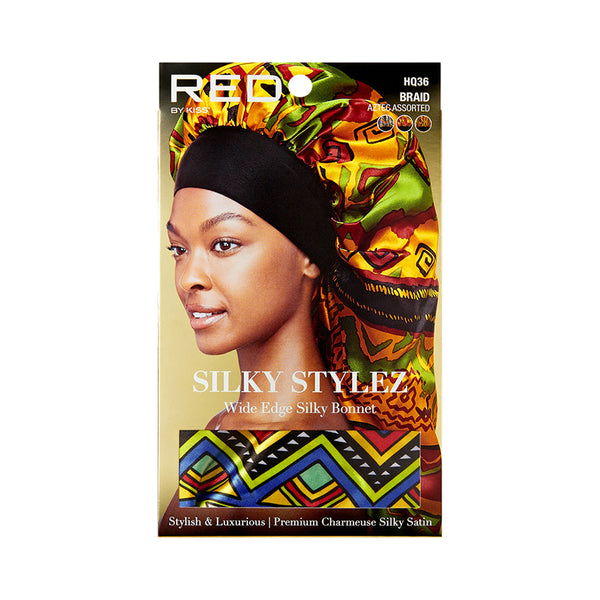 Bonnet soyeux à larges bords tressés Silky Stylez [Super Jumbo] [Léopard assorti] #Hq36
