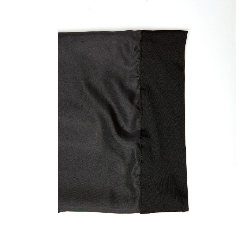 #Hbr07 Bonnet tressé soyeux à larges bords [Noir]