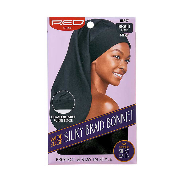 RED by KISS #HBR07 Silky Wide Edge Braid Bonnet [BLACK]