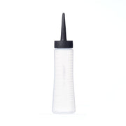 Clear graduated squeeze bottle with black cap and extended nozzle applicator bottle for precise liquid application