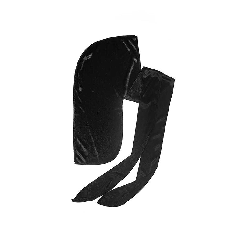 #Hd01 Durag en satin soyeux [Noir]