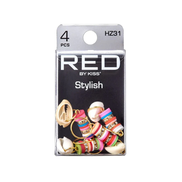 RED Braid Charm 4pcs #HZ31