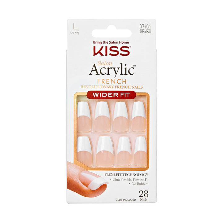 KISS Salon Acrylic French Wider Fit Nails [ROME] #SFW50