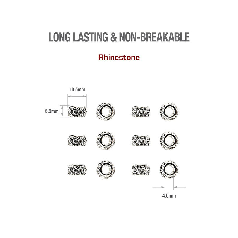 Rhinestone Hair Beads 12Pcs #Ha81