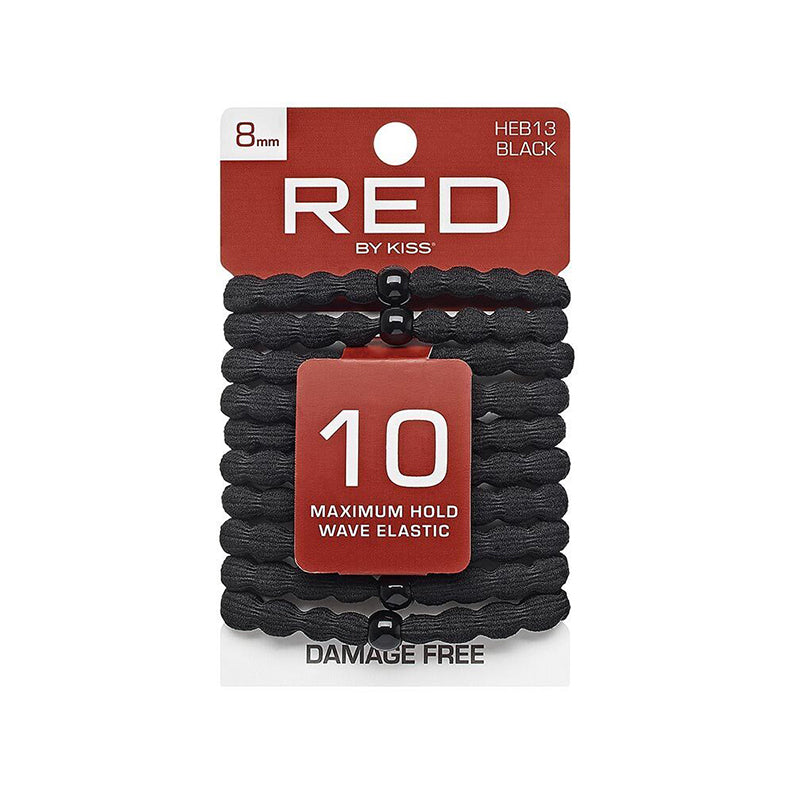 RED by KISS Cotton Elastic Hair Band 8mm 10ct [BLACK] #HEB13