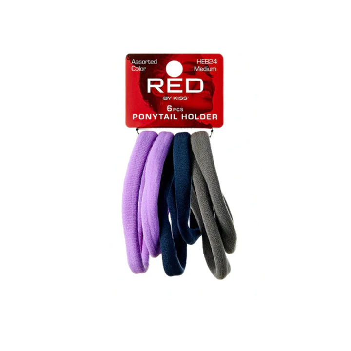 RED by KISS Ponytail Holder Medium 6pcs [ASSORTED COLOR] #HEB24