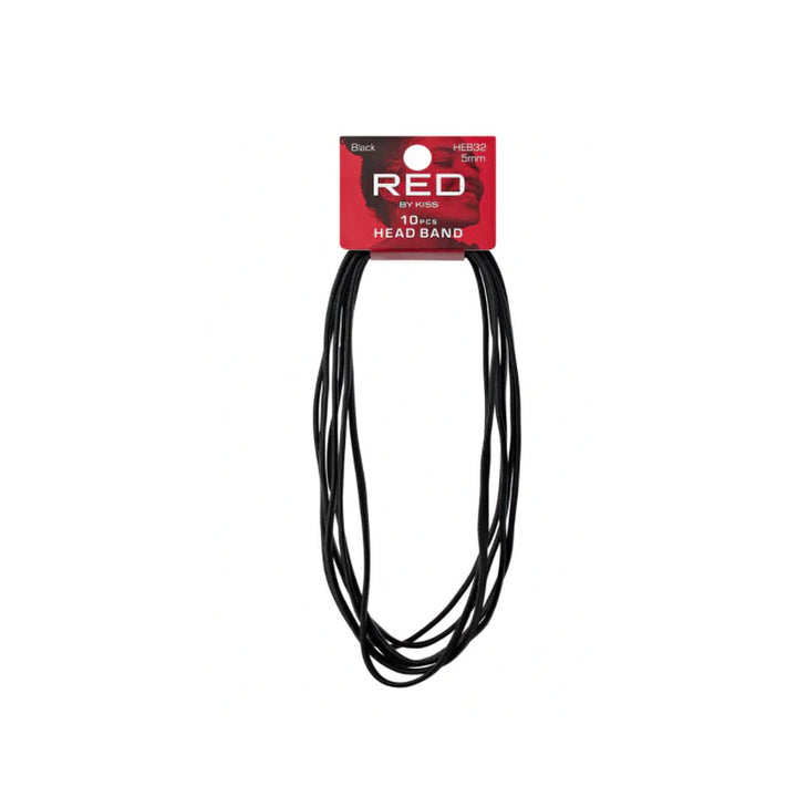 RED by KISS Elastic Sport Headband 5mm 10pcs [BLACK] #HEB32