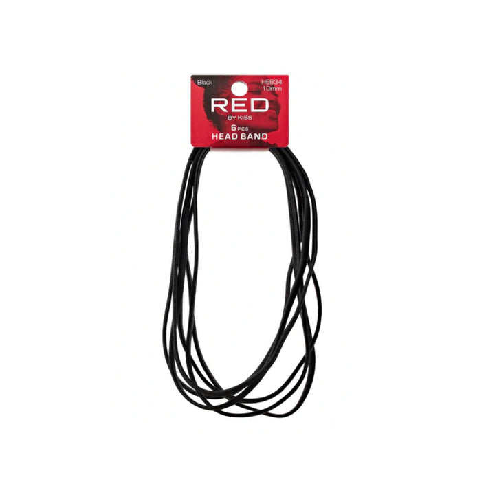 RED by KISS Elastic Sport Headband 10mm 6pcs [BLACK] #HEB34