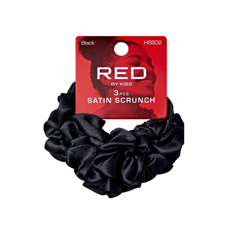 RED #HSS02 Satin Scrunch [Black]