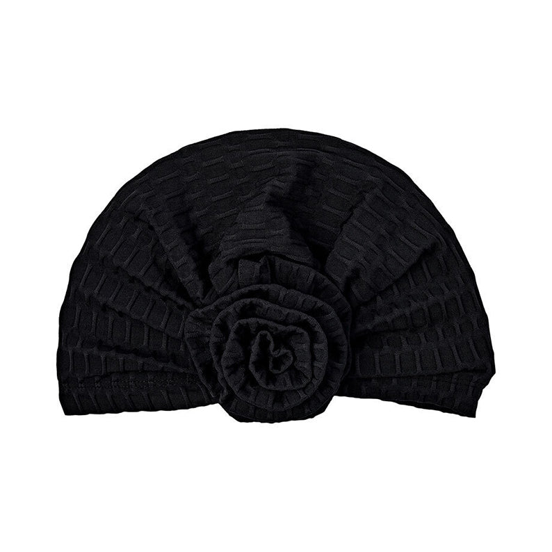 Textured Top Knot Turban [Black] #Hq83