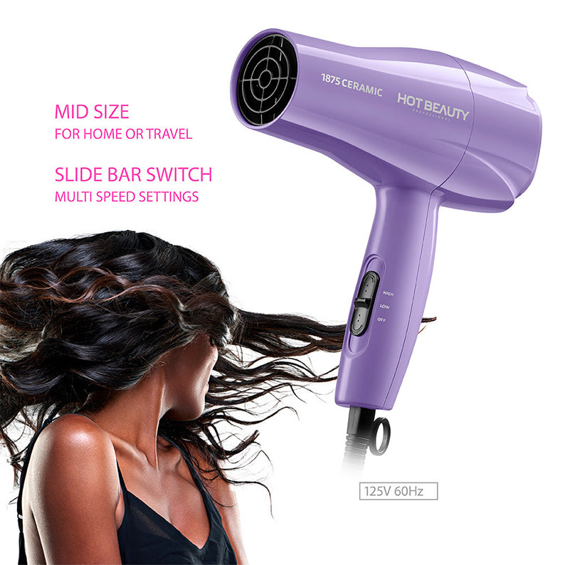 Hot Beauty Powerful Fast Drying 1875-Ceramic Styling Dryer [Purple] #HBD03