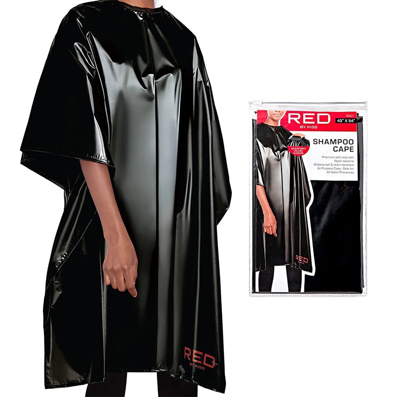 RED by KISS Shampoo Soft Vinyl Cape [BLACK] #SA01