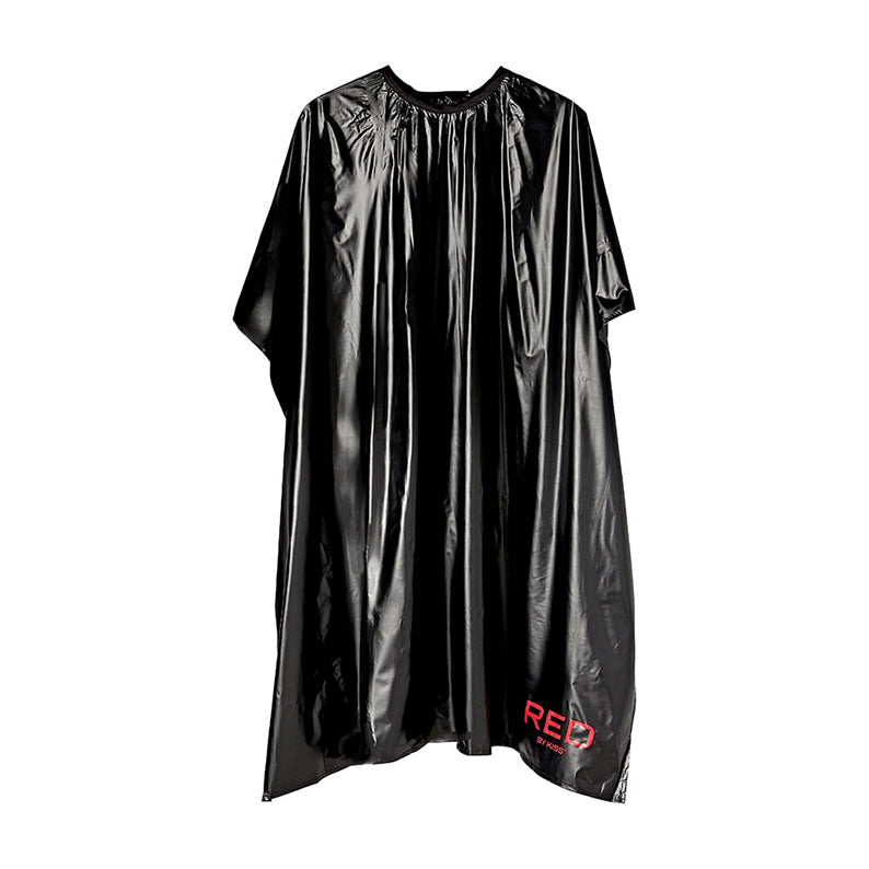 RED BEAUTY by KISS black shampoo cape full length waterproof salon cape with neck closure
