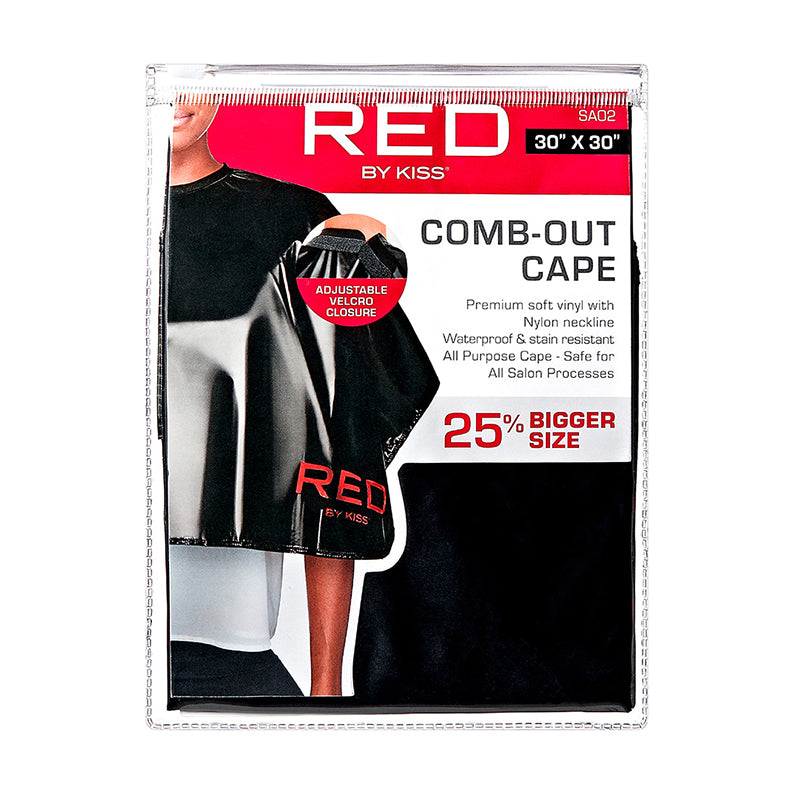 RED by KISS Comb-Out Soft Vinyl Cape [BLACK] #SA02