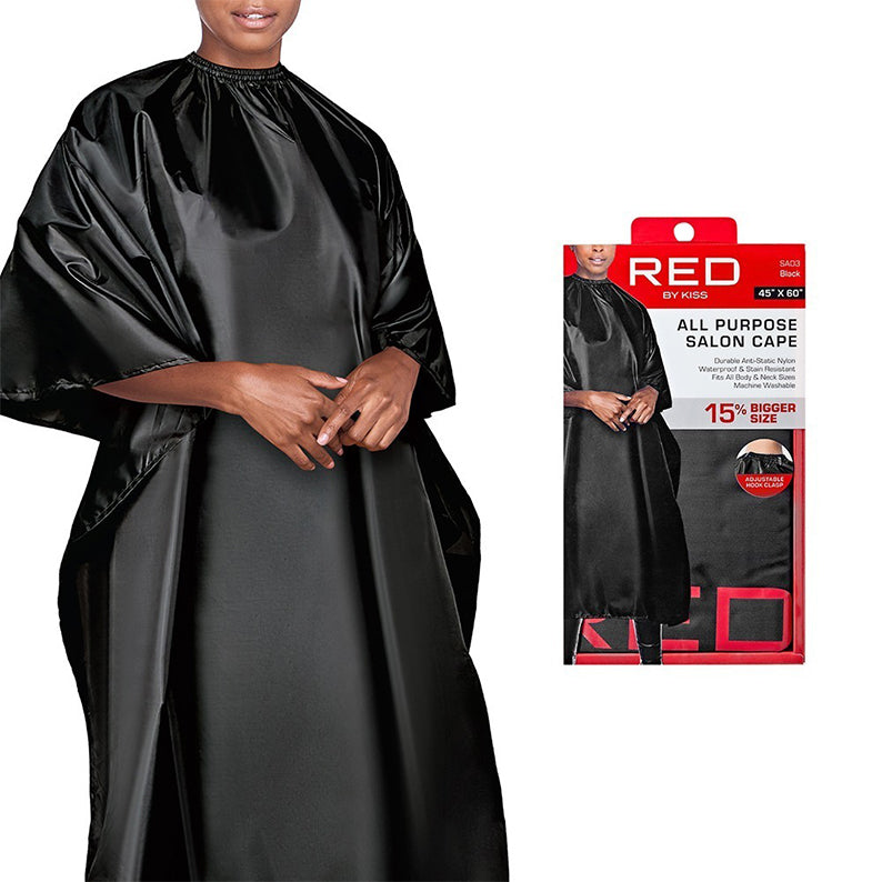 RED by KISS All Purpose Salon Nylon Cape [BLACK] #SA03