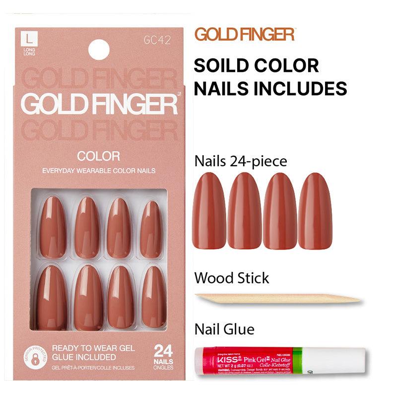 KISS Gold Finger Solid Color Nails [MY VISION] #GC42