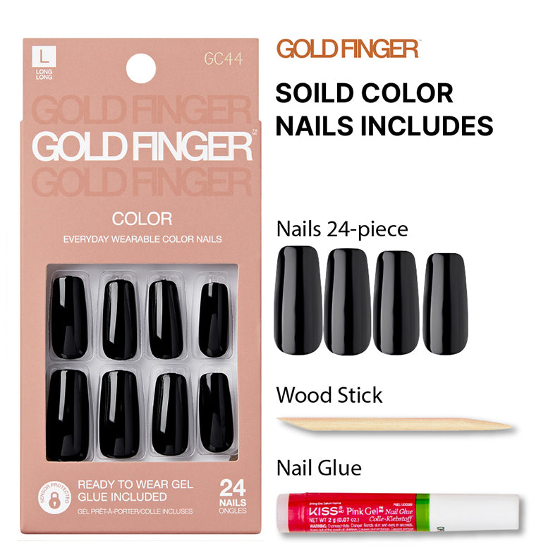 KISS Gold Finger Solid Color Nails [FEEL AGAIN] #GC44