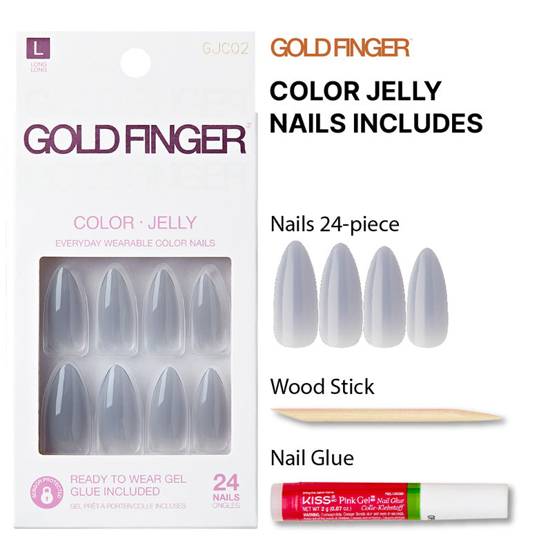 KISS GOLD FINGER Jelly Color Nails [CLOUDY] #GJC02