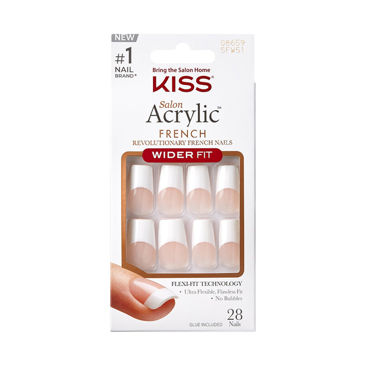 KISS Salon Acrylic French Wider Fit Nails [HIGH PRICE] #SFW51