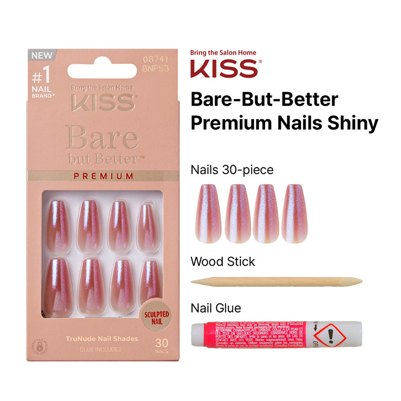 Ongles Kiss Bare But Better Premium [Brillant] #Bnp53