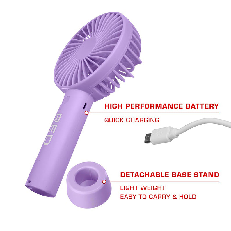 RED by KISS Portable Handheld Rechargerable Beauty Fan [PURPLE] #FAN01