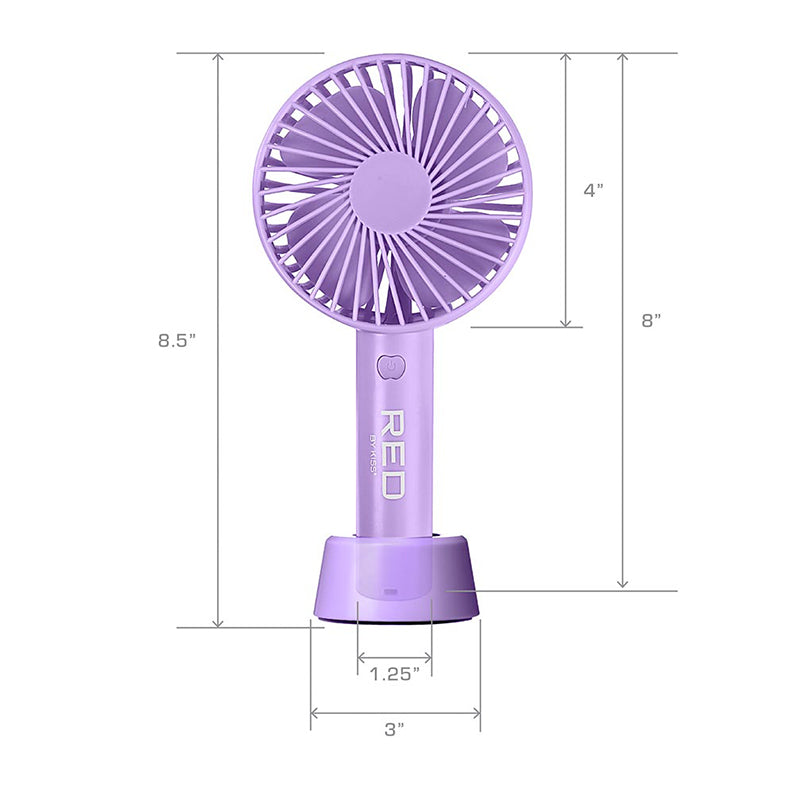 RED by KISS Portable Handheld Rechargerable Beauty Fan [PURPLE] #FAN01