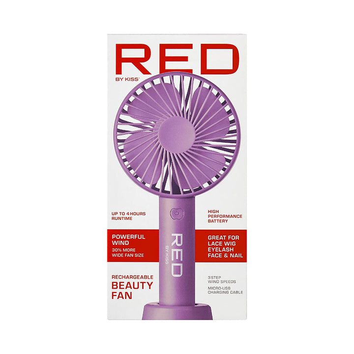 RED by KISS Portable Handheld Rechargerable Beauty Fan [PURPLE] #FAN01