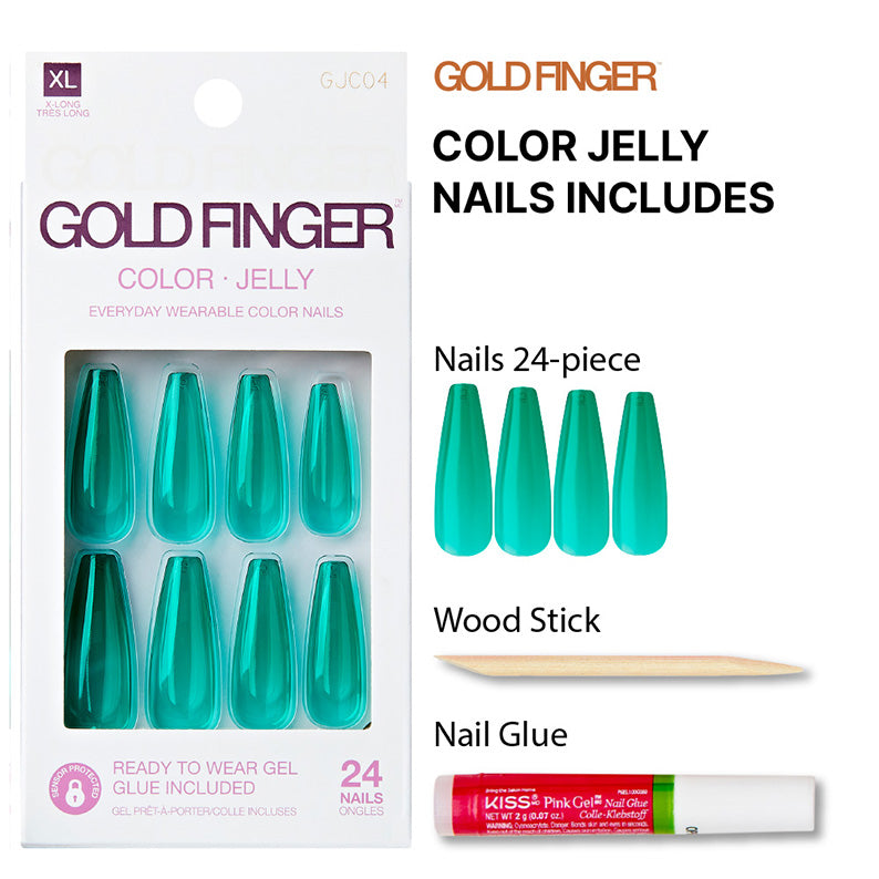 Ongles Jelly Gold Finger KISS [POMME VERTE] #GJC04