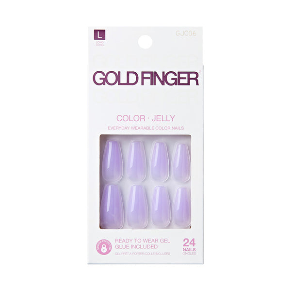 KISS Gold Finger Jelly Color Nails [FRESH COTTON] #GJC06