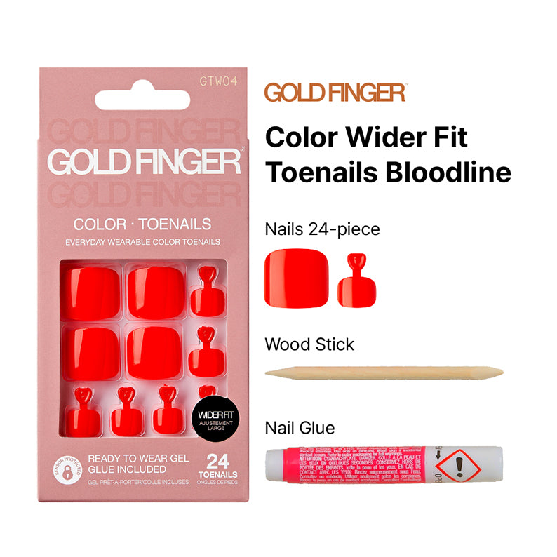 KISS Gold Finger Color Wider Fit Toenails [BLOODLINE] #GTW04