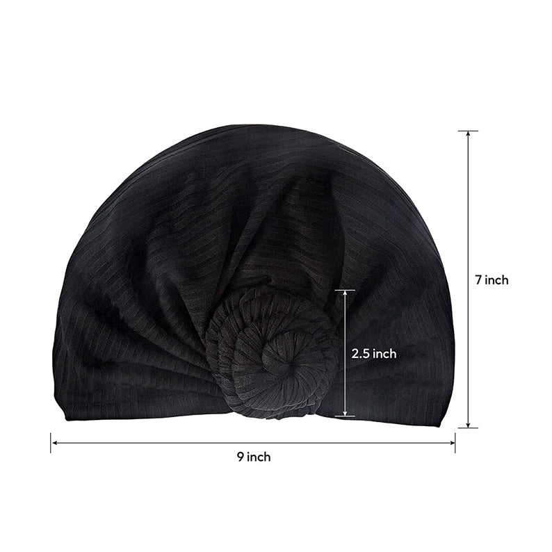 Glamour Premium Pre-Tied Knot Turban [Black] #Hq401