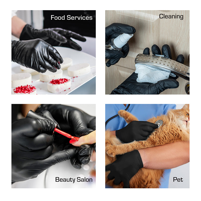 Black Vinyl Glove 8Pcs [Medium] #Vgl06